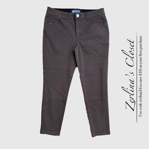 Democracy Ab Solution Mid-Rise Ankle Length Colored Jegging Espresso 12